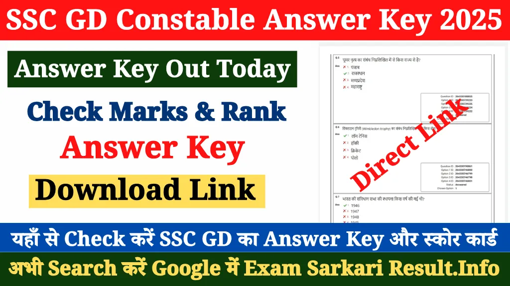 SSC GD Constable Answer Key 2025